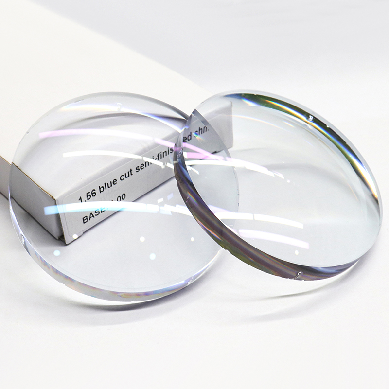 1.56 Yarı Mamul Mavi Blok Tek Odaklı Lens