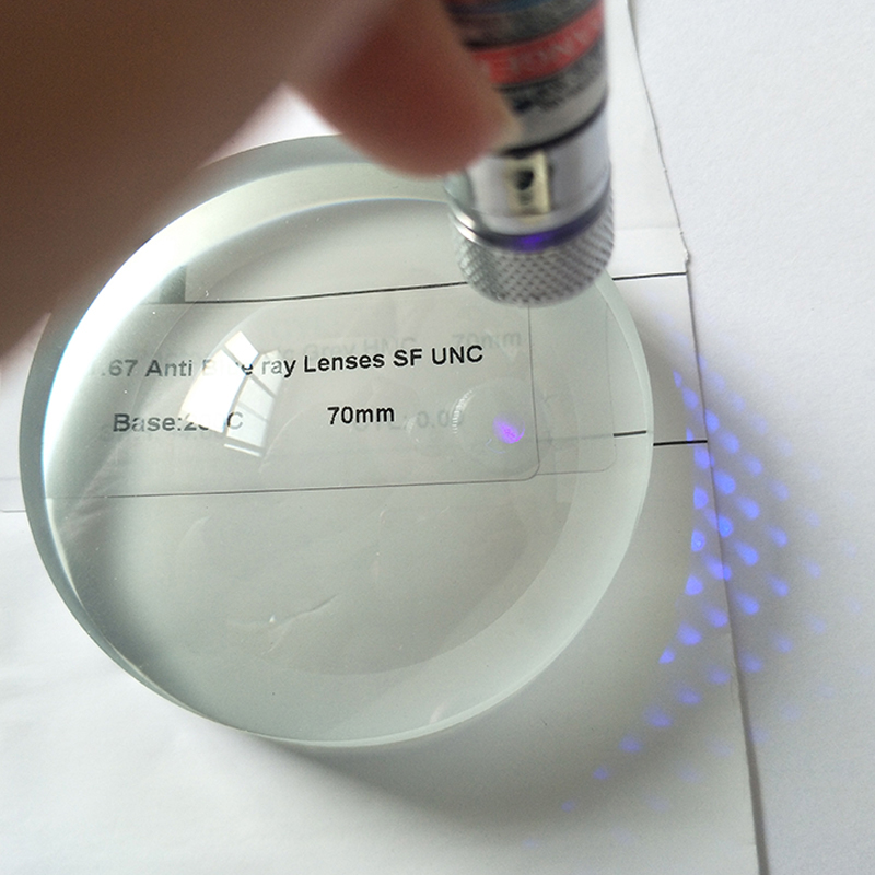 1.67 Yarı Mamul Mavi Blok Tek Odaklı Lens