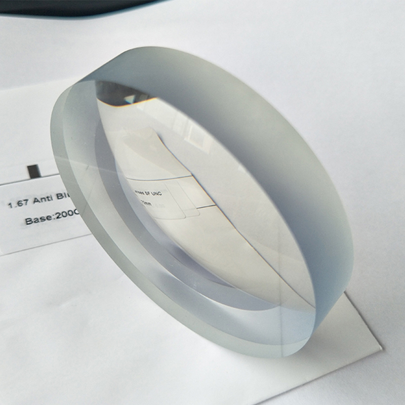 1.67 Yarı Mamul Mavi Blok Tek Odaklı Lens